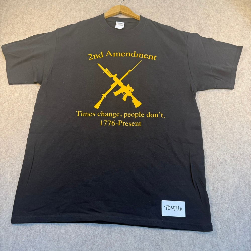 Port & Company Mens 2nd Amendment T-Shirt Black‎ Graphic Tee Large 1776-Present